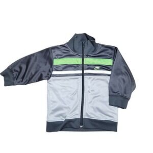 Nike Baby Track Jacket Full Zip Gray Green White Logo 18M Athletic F47